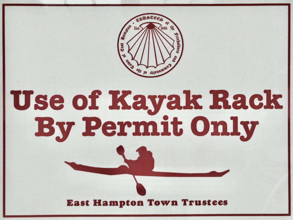kayak rack by permit only