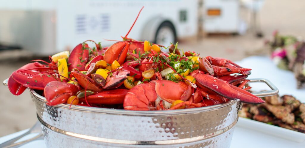 Special Events permit, a photo of cooked lobster