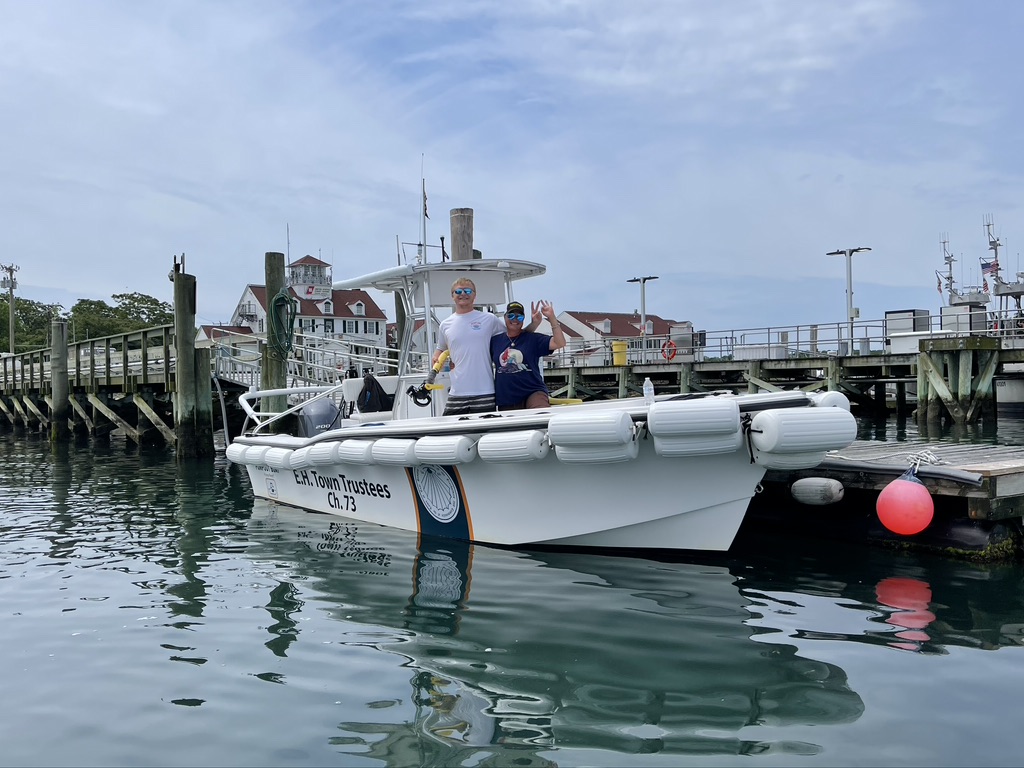 East Hampton Pump-out boat with Captain Savannah Van Der Walt and 