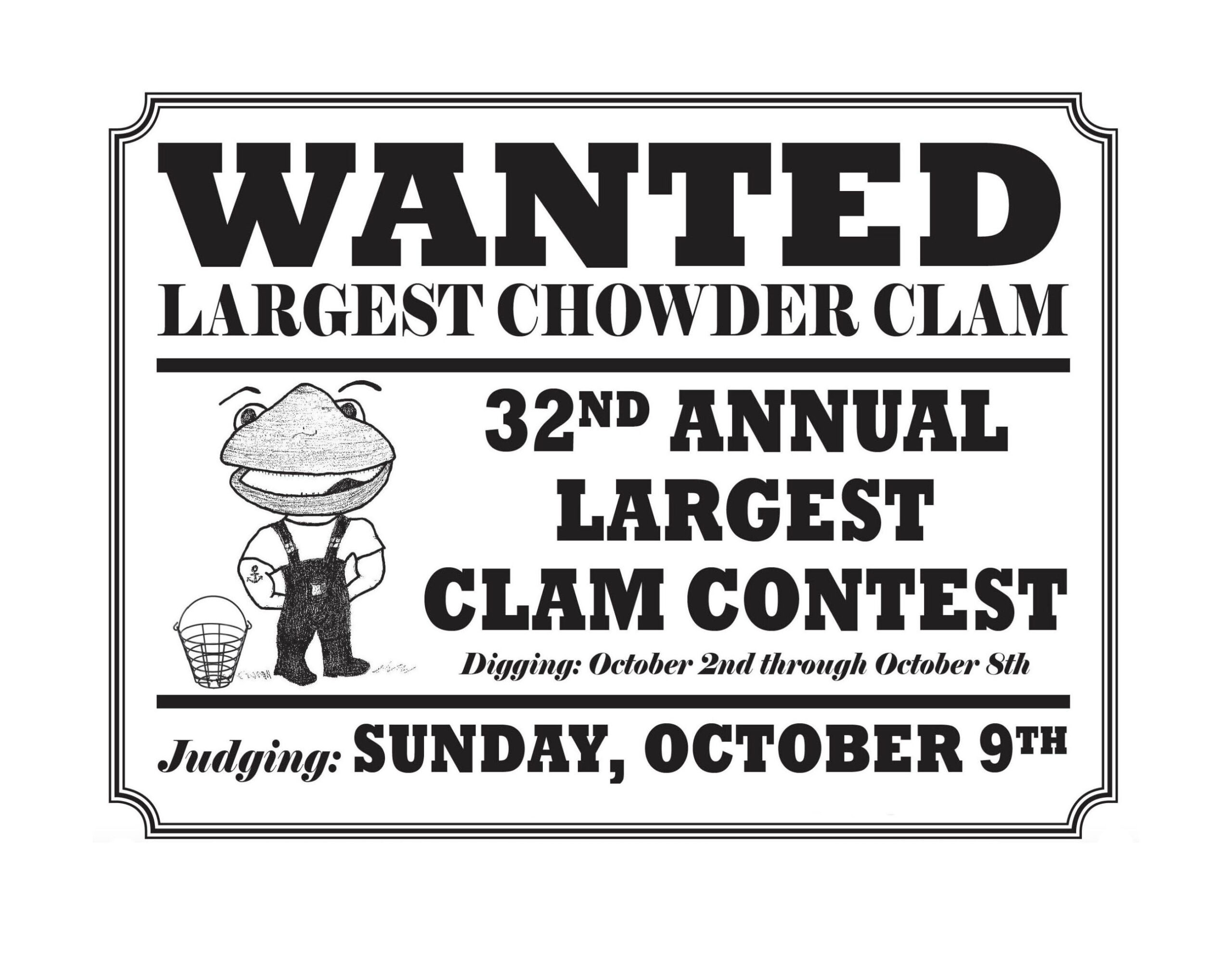 Wanted Clam Contest 2022