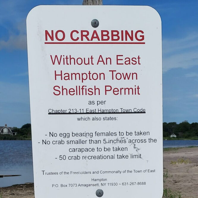 No Crabbing sign