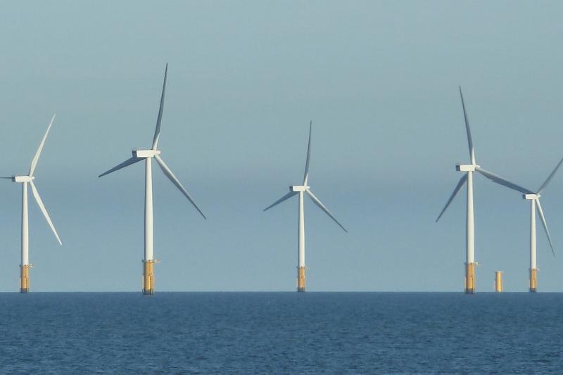 Wind Turbines in the ocean waters 
