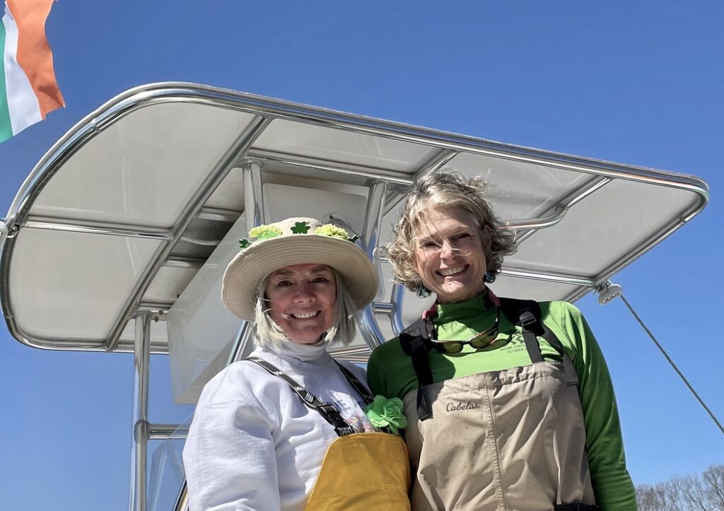 Southampton Town Trustee Ann Welker and East Hampton Town Trustee Susan McGraw-Keber - oyster farmers too! 