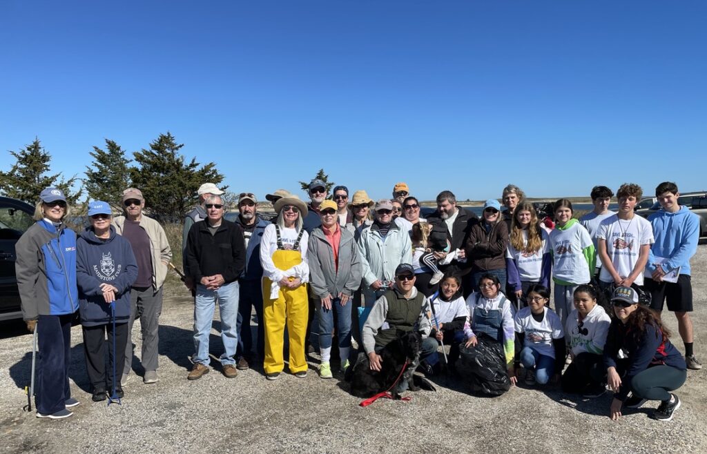 Lazy Point Beach Clean Up May 6, 2023 LPA members, EH Town Trustees, SH Town Trustee, Volunteers from Schools