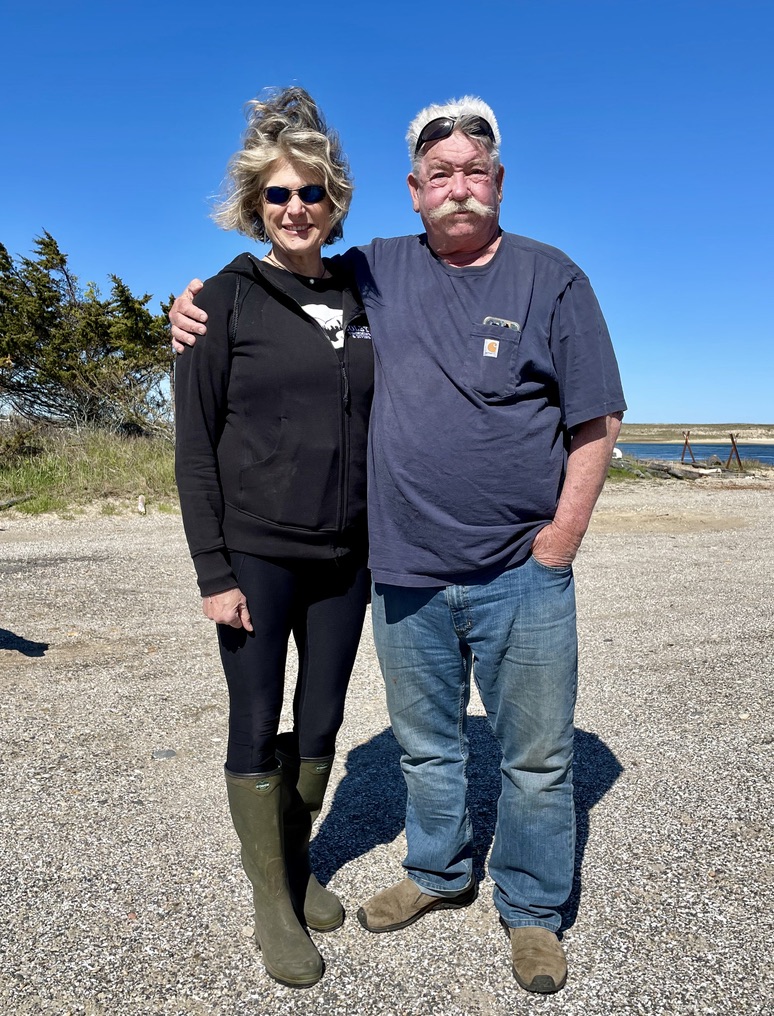 SH Town Trustee & Phil Berg at Lazy Pt. Beach Clean Up  May 2023