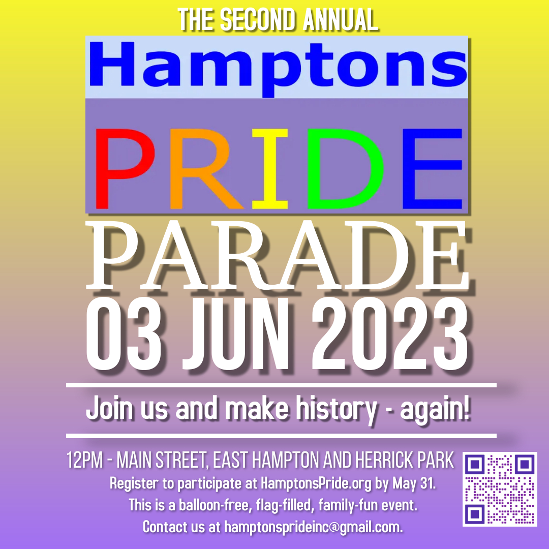 Hamptons PRIDE Parade poster for June 3, 2023