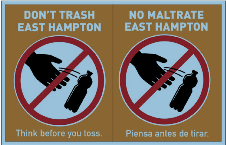 East Hampton Litter Action Committee sign