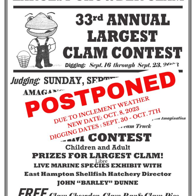 Largest Clam Contest Postponed 2023
