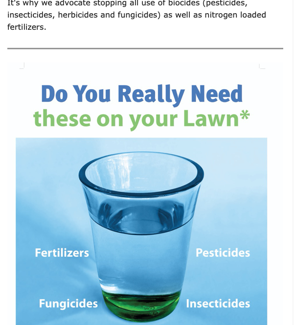 ChangeHampton.org poster information about pesticides and water