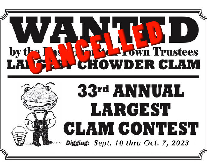 Cancelled 33rd Event and Clam Contest poster
