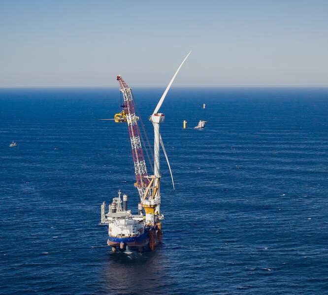 First wind turbine installed 35 miles off the coast of Montauk 11/23