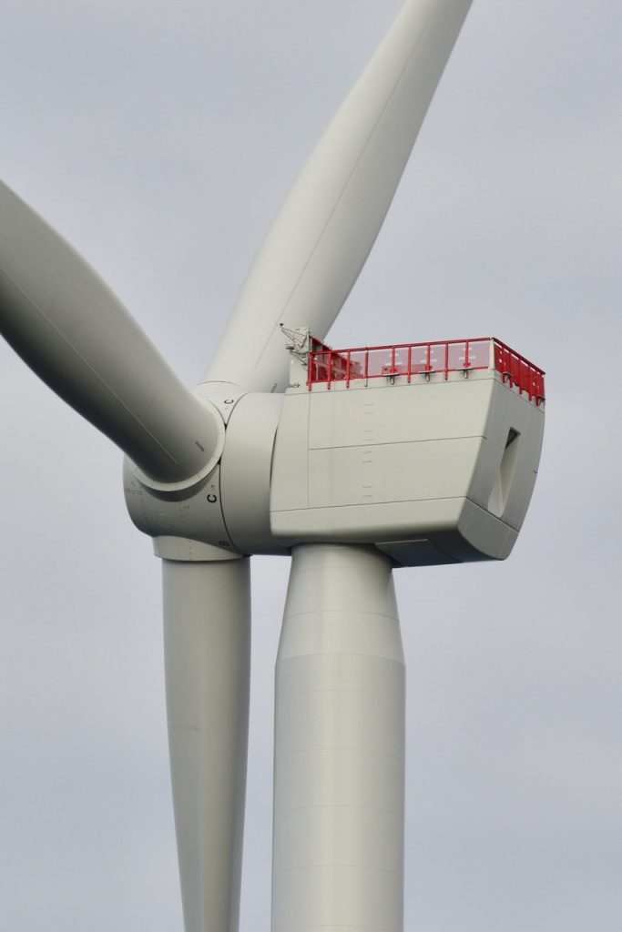Close up of the wind turbine blade
