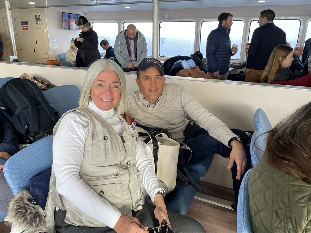Trustees Susan McGraw-Keber & David Cataletto on board to view the South Fork Wind turbines