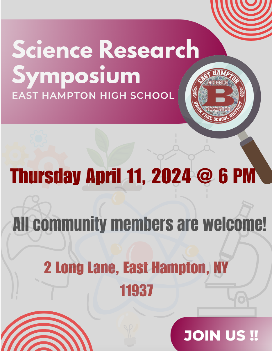 East Hampton High School Science Research Symposium flyer