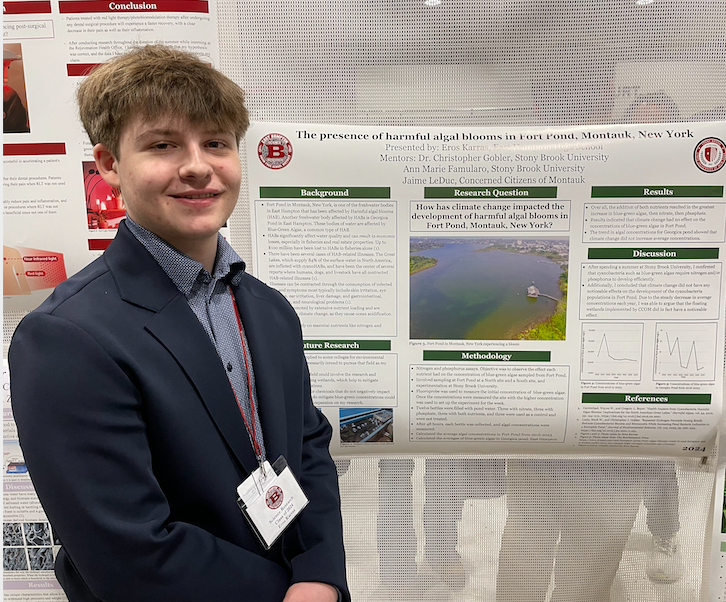 EHHS Senior Eros Karras - Project Fort Pond Montauk and water quality - Algae, toxins