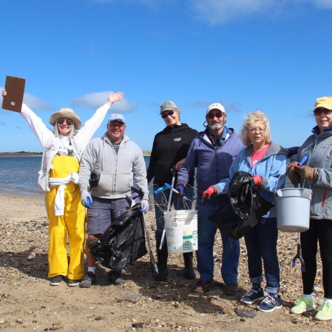 EH Litter Action Committee at Lazy Pt for a beach and road clean up- May 11, 2024