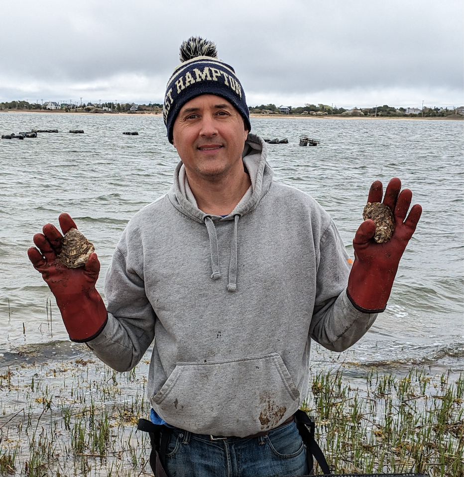 Trustee David Cataletto EH Town Shellfish Hatchery program growing oysters at Napeague Harbor