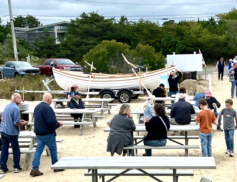 The Amagansett Life-Saving rescue boat on display at the Largest Clam Contest September 29, 2024