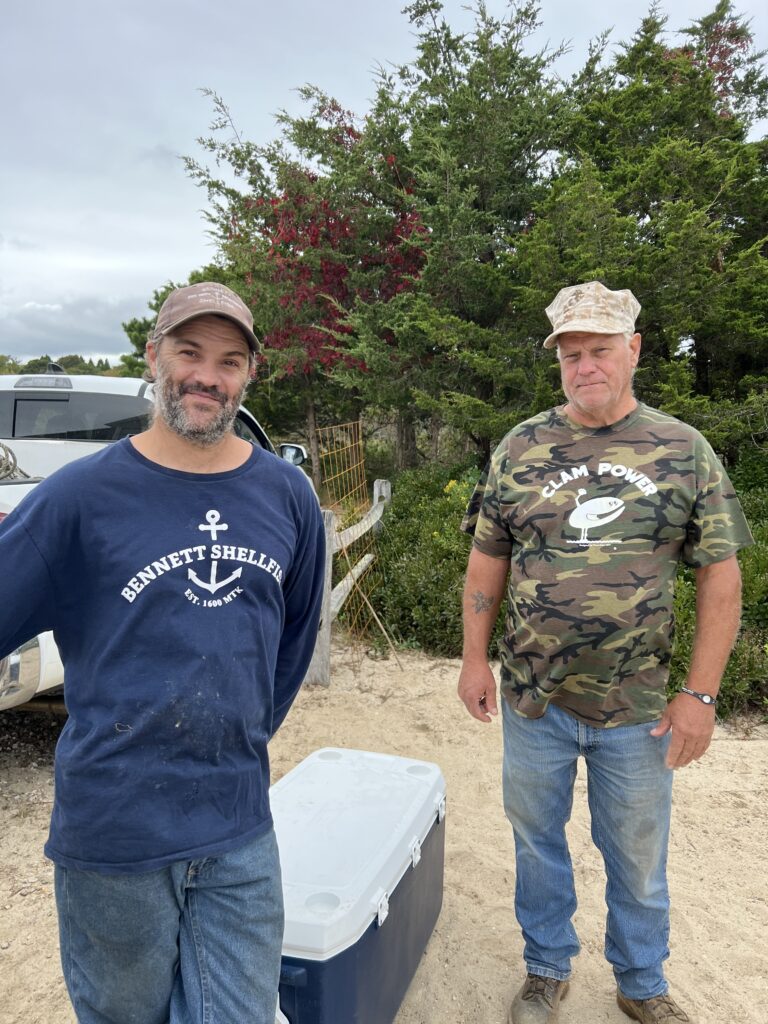 Clint & Dad of Bennett Shellfish in Montauk came to schuck the fresh clams on the half shell for all!