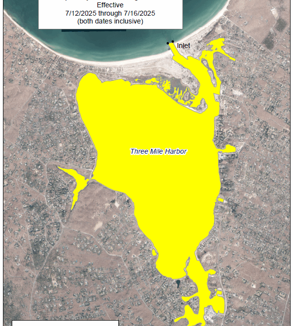 NYSDEC Temporary Shellfishing Closure Map.