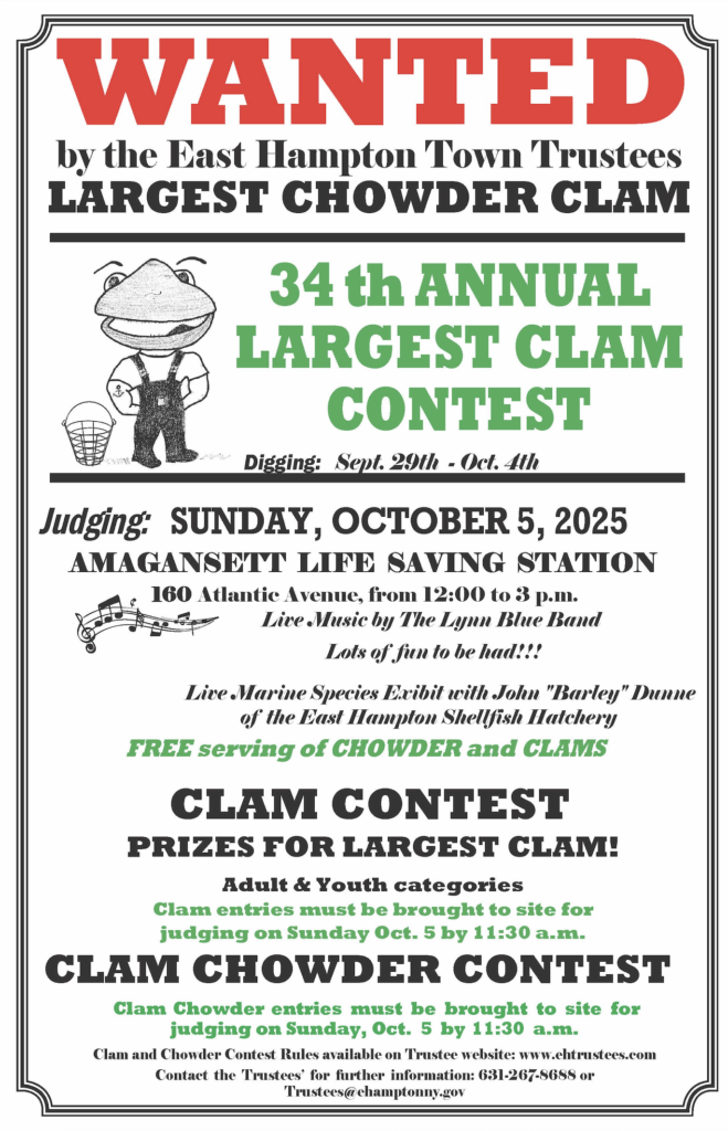Trustees 34th Largest Clam Contest poster 2025
